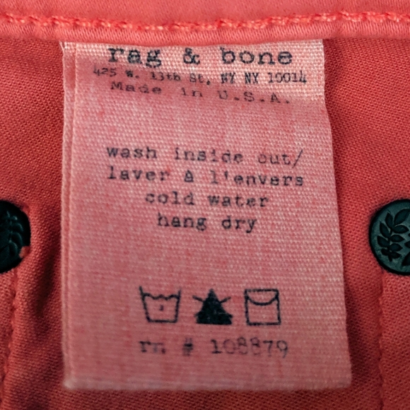 Rag and Bone Spiced Coral Skinny Legging 26 - Picture 8 of 8